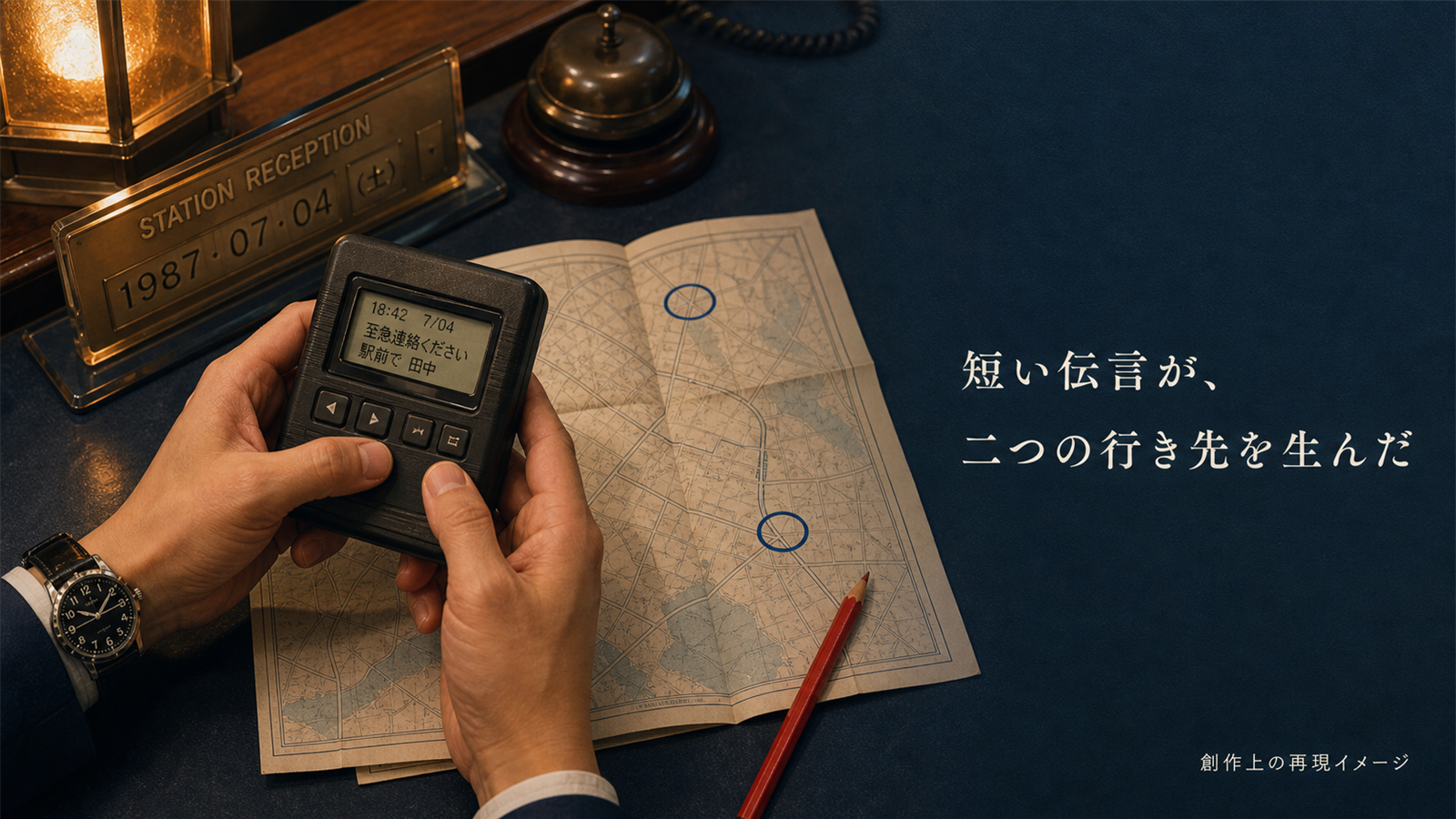 短い伝言と二つの行き先を描いた創作イメージ