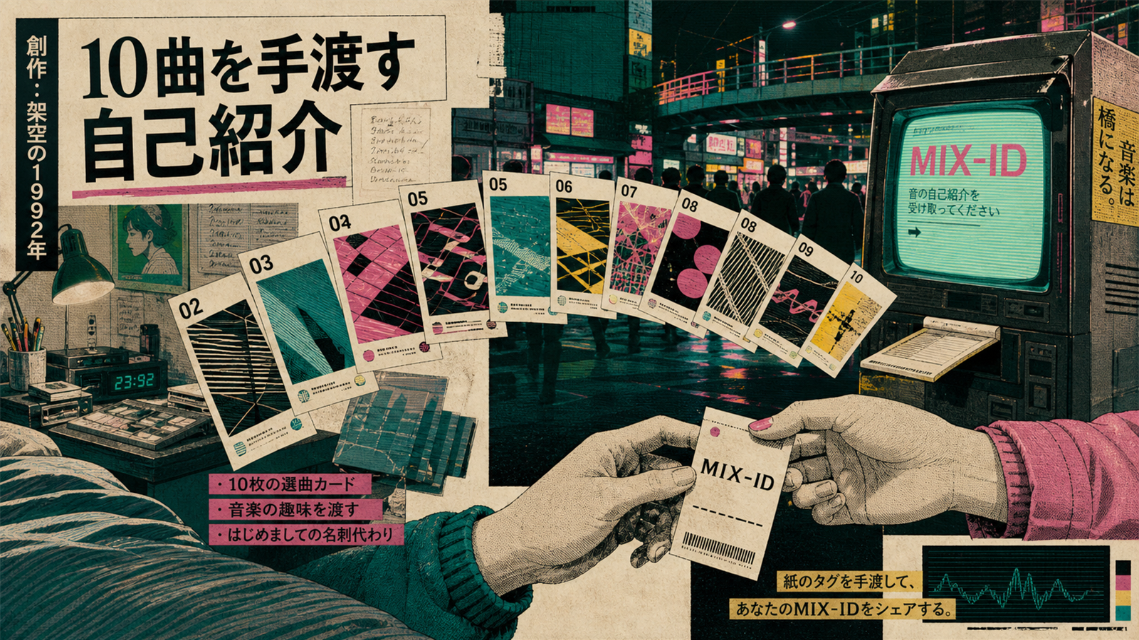 架空の1992年に流行した音楽プロフィールMIX-IDのイメージ